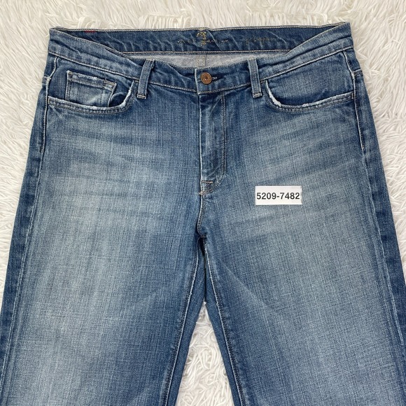 7 For All Mankind Pants Womens 31 Blue Ginger Flared Medium Wash Denim Jeans USA - Picture 15 of 15